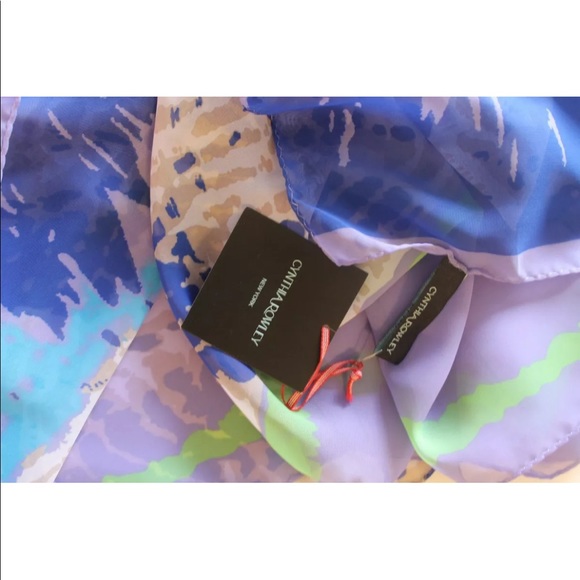 NWT Cynthia Rowley Women Scarf Tie Dye Violet Blue White Winter Beautiful - Picture 2 of 8